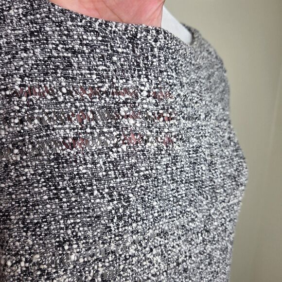 Rag & Bone Black White Sweater Open Knit Boxy Relaxed Women's Size Medium Casual - Picture 13 of 16